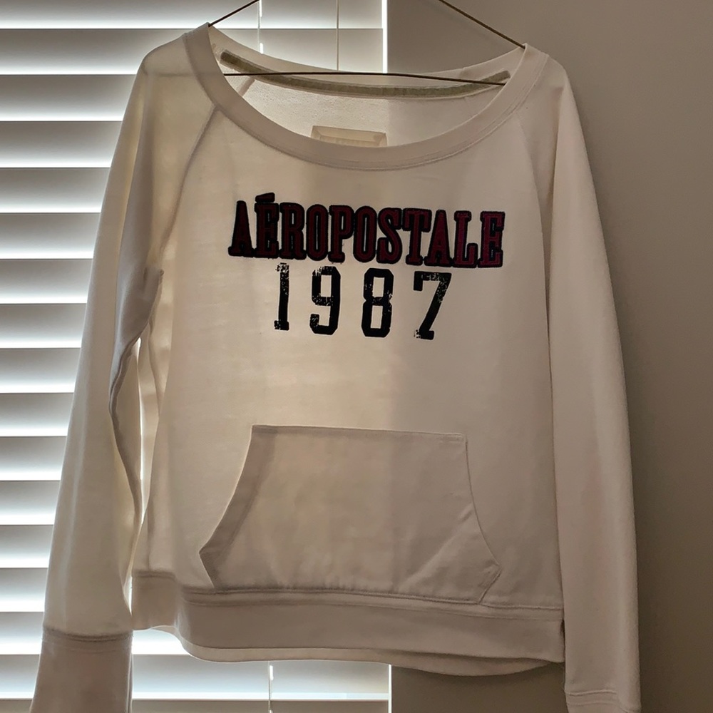 AEROPOSTALE WHITE/CREAM CREWNECK
